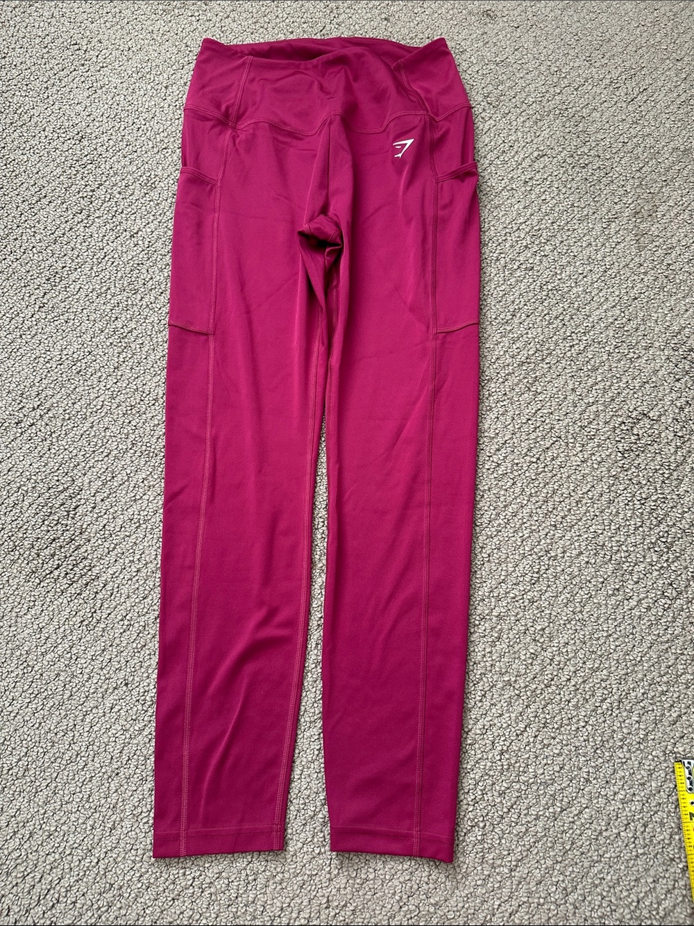 Gymshark Kids Magenta High-Rise Active Leggings with Side Pockets